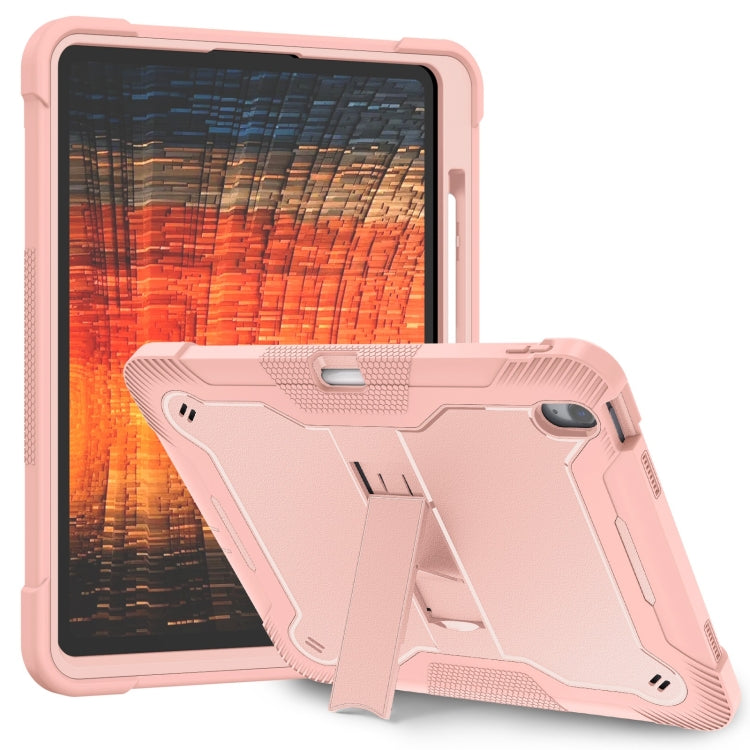 For iPad Air 13 2024 Shockproof Silicone Hybrid PC Tablet Case with Holder(Rose Gold) - iPad Air 13 2024 Cases by PMC TechLife | Online Shopping South Africa | PMC TechLife | Buy Now Pay Later Mobicred