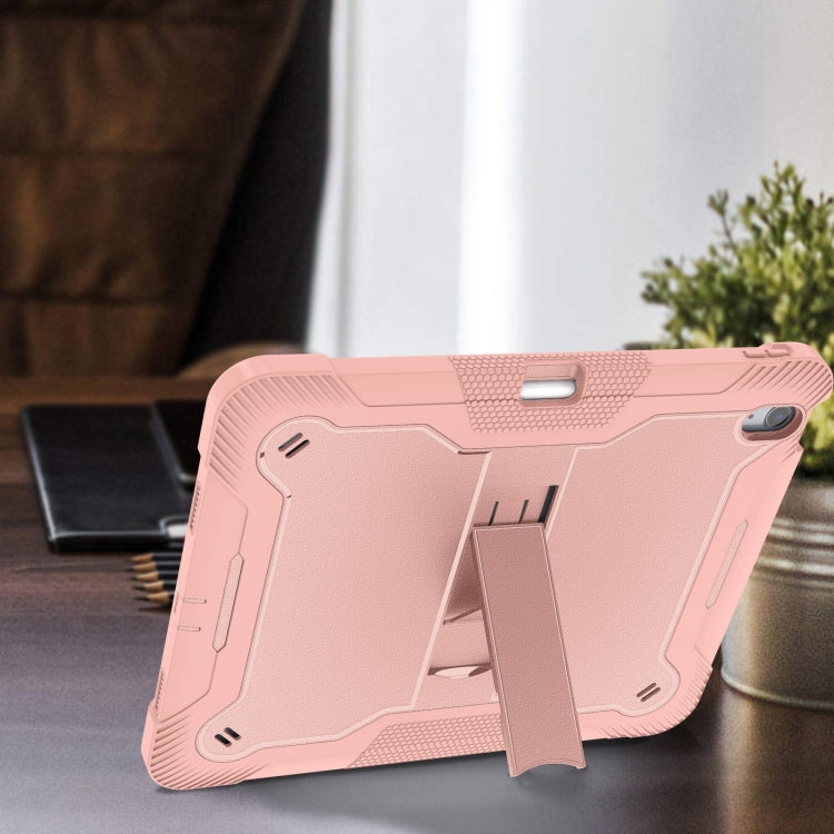 For iPad Air 13 2024 Shockproof Silicone Hybrid PC Tablet Case with Holder(Rose Gold) - iPad Air 13 2024 Cases by PMC TechLife | Online Shopping South Africa | PMC TechLife | Buy Now Pay Later Mobicred
