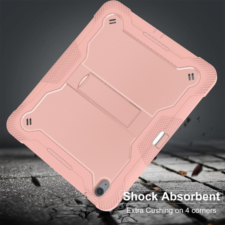 For iPad Air 13 2024 Shockproof Silicone Hybrid PC Tablet Case with Holder(Rose Gold) - iPad Air 13 2024 Cases by PMC TechLife | Online Shopping South Africa | PMC TechLife | Buy Now Pay Later Mobicred