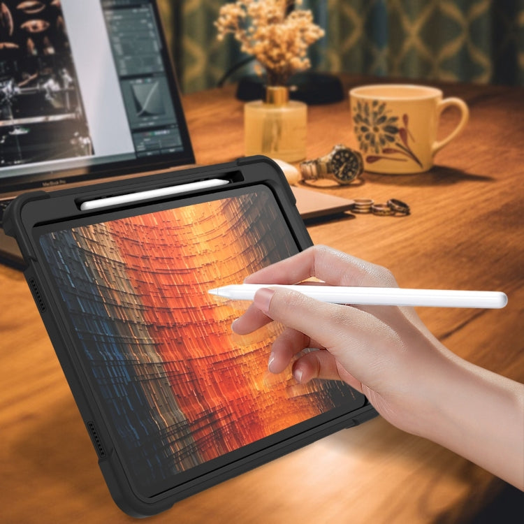 For iPad Air 13 2024 Shockproof Silicone Hybrid PC Tablet Case with Holder(Black) - iPad Air 13 2024 Cases by PMC TechLife | Online Shopping South Africa | PMC TechLife | Buy Now Pay Later Mobicred