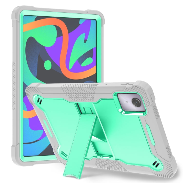 For Lenovo Tab M11 / Xiaoxin Pad 11 2024 Shockproof Silicone Hybrid PC Tablet Case with Holder(Mint Green + Grey) - Lenovo by PMC Jewellery | Online Shopping South Africa | PMC Jewellery | Buy Now Pay Later Mobicred