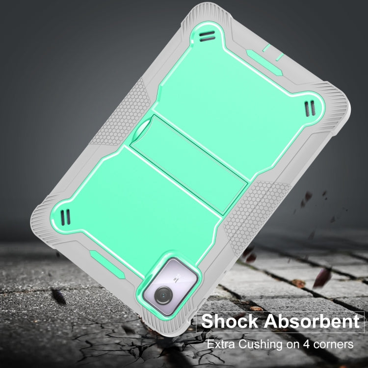 For Lenovo Tab M11 / Xiaoxin Pad 11 2024 Shockproof Silicone Hybrid PC Tablet Case with Holder(Mint Green + Grey) - Lenovo by PMC Jewellery | Online Shopping South Africa | PMC Jewellery | Buy Now Pay Later Mobicred