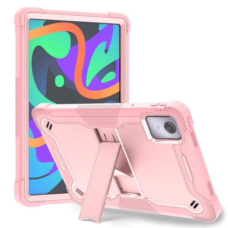 For Lenovo Tab M11 / Xiaoxin Pad 11 2024 Shockproof Silicone Hybrid PC Tablet Case with Holder(Rose Gold) - free shipping - PMC TechLife - Order now!
