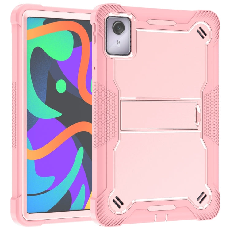 For Lenovo Tab M11 / Xiaoxin Pad 11 2024 Shockproof Silicone Hybrid PC Tablet Case with Holder(Rose Gold) - free shipping - PMC TechLife - Order now!