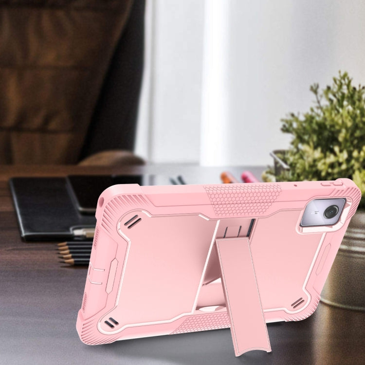 For Lenovo Tab M11 / Xiaoxin Pad 11 2024 Shockproof Silicone Hybrid PC Tablet Case with Holder(Rose Gold) - free shipping - PMC TechLife - Order now!