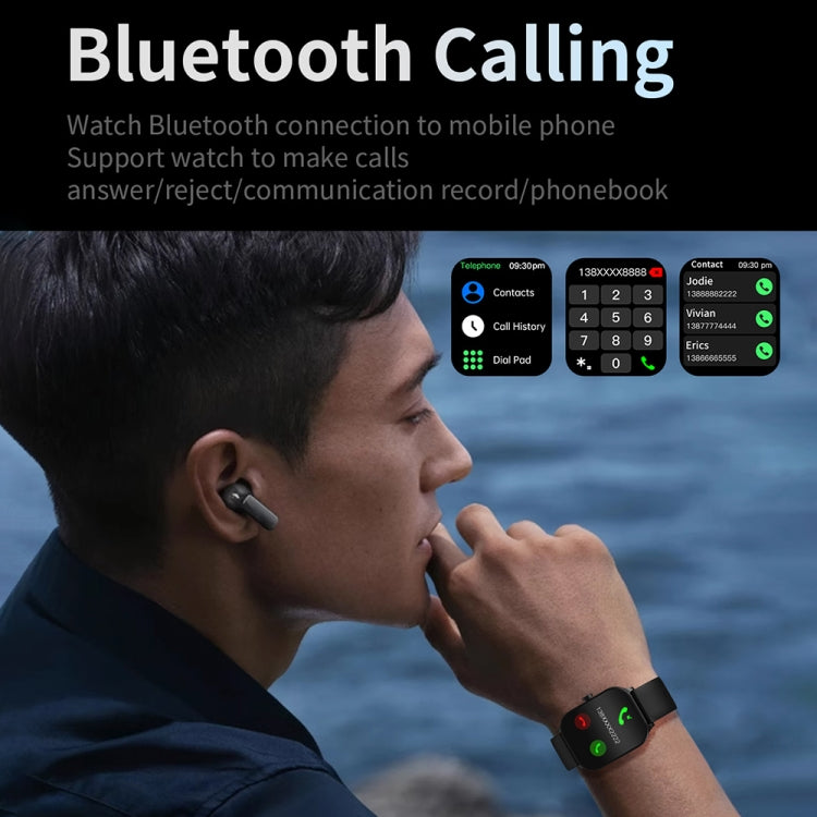 CY900 2.1 inch HD Square Screen Smart Watch, Supports Bluetooth Call / Health Monitoring(Black) - Smart Watches by PMC TechLife | Online Shopping South Africa | PMC TechLife | Buy Now Pay Later Mobicred