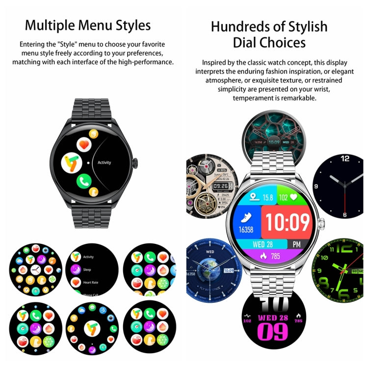 MT55 1.43 inch AMOLED HD Screen Ultra-thin Smart Call Health Watch, Silicone Strap(Silver Grey) - Smart Watches by PMC TechLife | Online Shopping South Africa | PMC TechLife | Buy Now Pay Later Mobicred