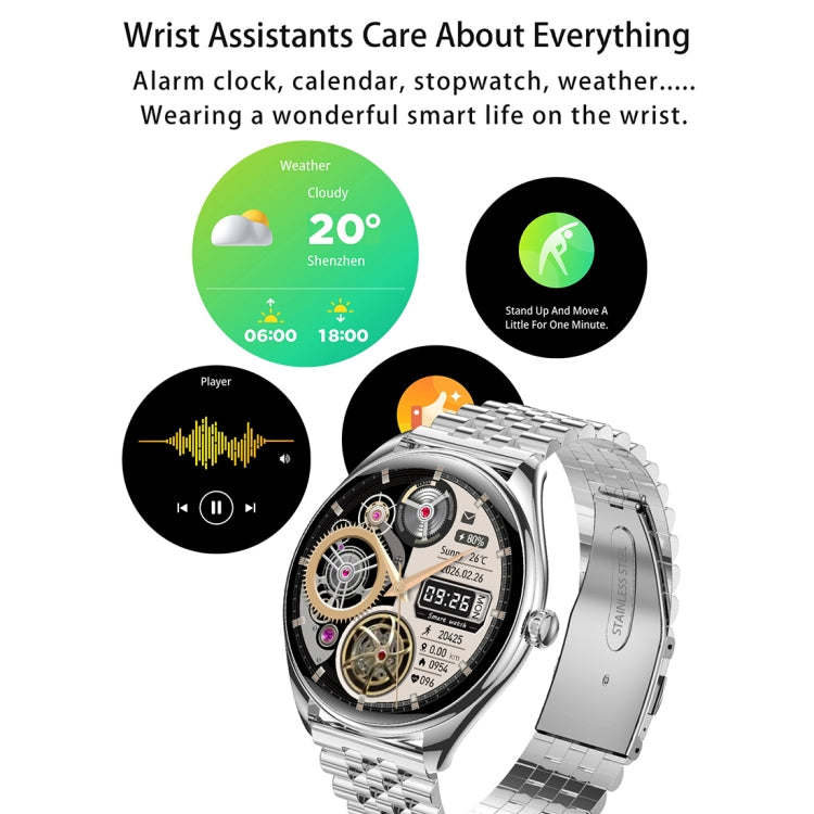 MT55 1.43 inch AMOLED HD Screen Ultra-thin Smart Call Health Watch, Silicone Strap(Black) - Smart Watches by PMC TechLife | Online Shopping South Africa | PMC TechLife | Buy Now Pay Later Mobicred