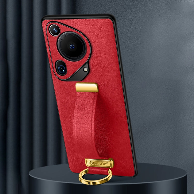 For Huawei Pura 70 Ultra SULADA PC Hybrid Leather Texture Skin Feel Shockproof Phone Case(Red) - free shipping - PMC Jewellery - Order now!