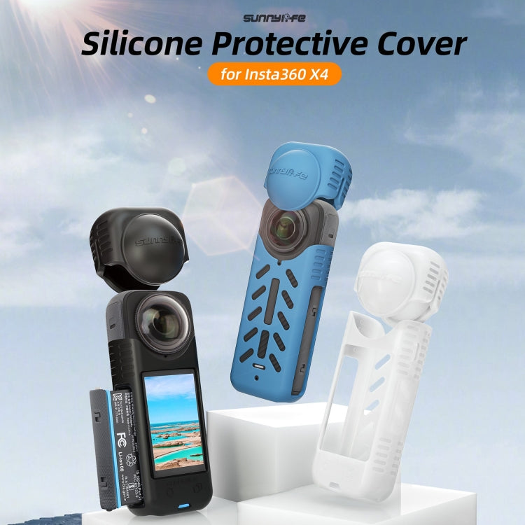 For Insta360 X4 / X5 Sunnylife Silicone Shockproof Case Lens Body Cover Kit(Blue) - Case & Bags by Sunnylife | Online Shopping South Africa | PMC TechLife | Buy Now Pay Later Mobicred