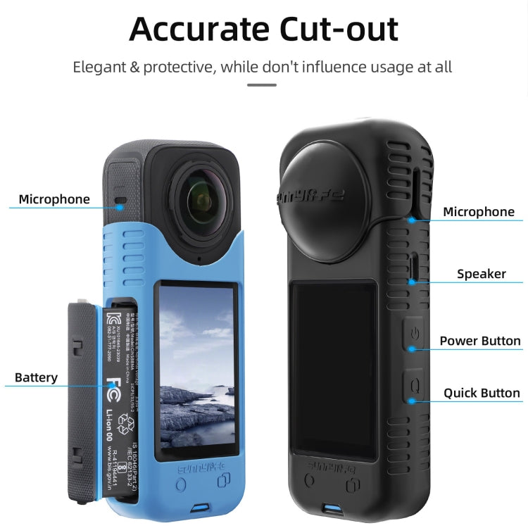 For Insta360 X4 / X5 Sunnylife Silicone Shockproof Case Lens Cover(Blue) - Case & Bags by Sunnylife | Online Shopping South Africa | PMC TechLife | Buy Now Pay Later Mobicred