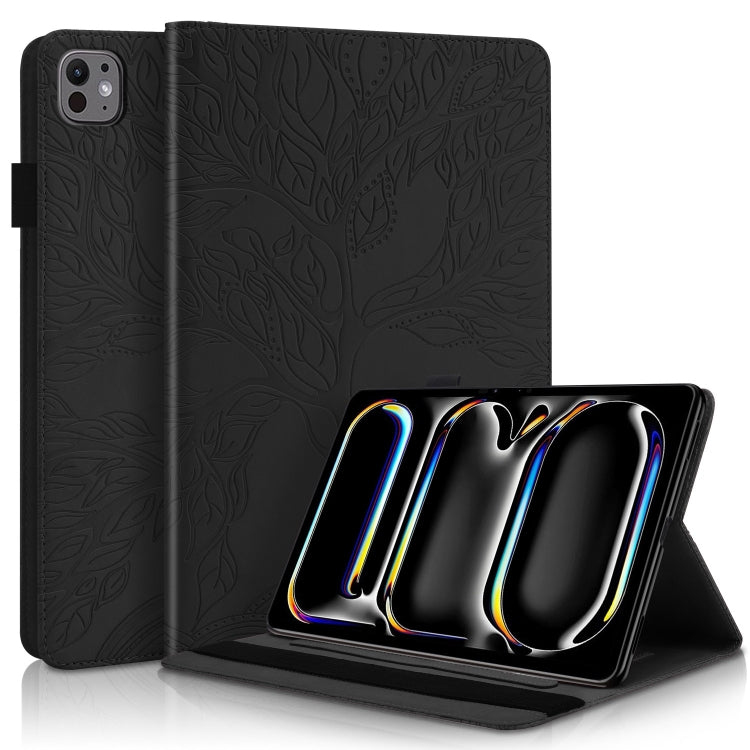 For iPad Pro 13 2024 Tree Life Series Embossed Smart Leather Tablet Case(Black) - iPad Pro 13 2024 Cases by PMC TechLife | Online Shopping South Africa | PMC TechLife | Buy Now Pay Later Mobicred