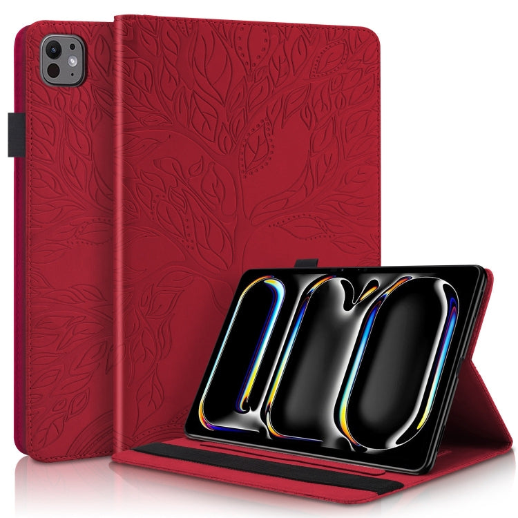 For iPad Pro 11 2024 Tree Life Series Embossed Smart Leather Tablet Case(Red) - iPad Pro 11 2024 Cases by PMC TechLife | Online Shopping South Africa | PMC TechLife | Buy Now Pay Later Mobicred