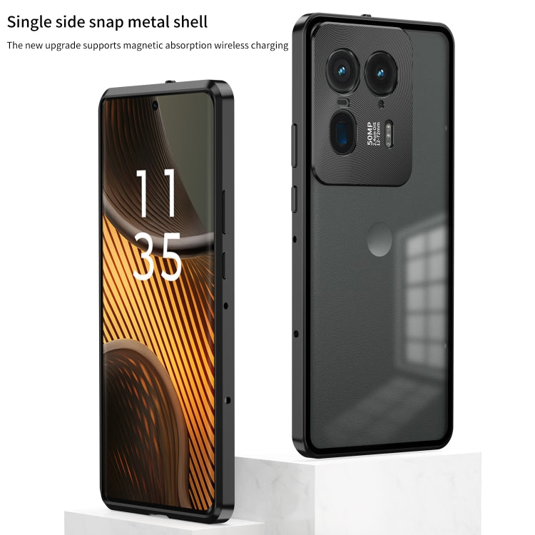 For Motorola Moto X40 Snap Buckle Metal Frame Frosted Phone Case(Black) - Motorola Cases by PMC TechLife | Online Shopping South Africa | PMC TechLife | Buy Now Pay Later Mobicred