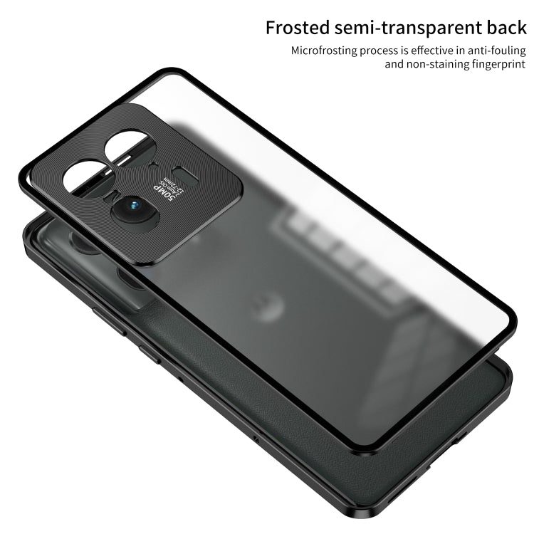 For Motorola Moto X40 Snap Buckle Metal Frame Frosted Phone Case(Silver) - Motorola Cases by PMC TechLife | Online Shopping South Africa | PMC TechLife | Buy Now Pay Later Mobicred