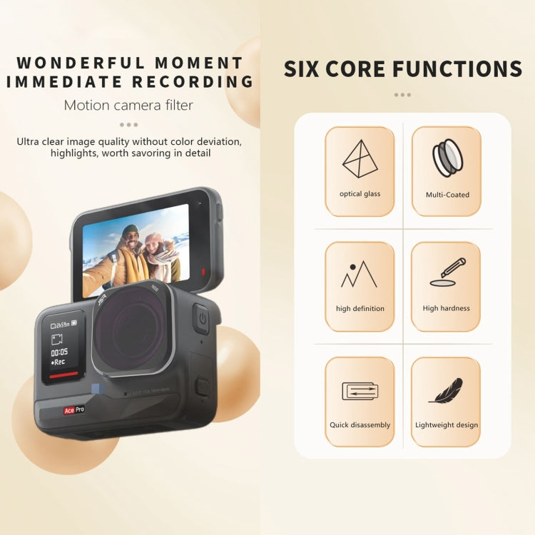 For Insta360 Ace Pro JSR ACE PRO KB Series Camera Lens Filter, Filter:4 in 1 UV CPL ND16 ND32 - free shipping - PMC TechLife - Order now!
