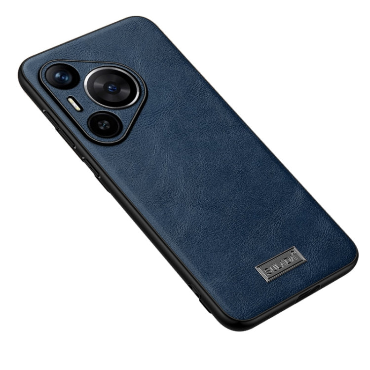 For Huawei Pura 70 Pro / 70 Pro+ SULADA Shockproof TPU Hybrid Handmade Leather Phone Case(Blue) - free shipping - PMC Jewellery - Order now!