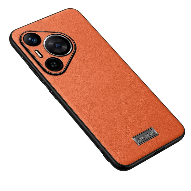 For Huawei Pura 70 Pro / 70 Pro+ SULADA Shockproof TPU Hybrid Handmade Leather Phone Case(Orange) - free shipping - PMC Jewellery - Order now!