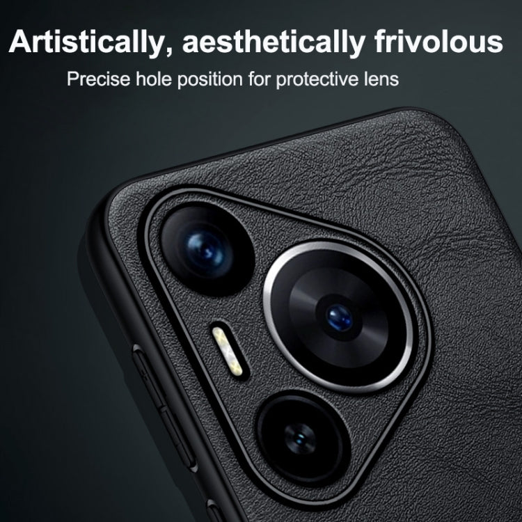 For Huawei Pura 70 SULADA Shockproof TPU Hybrid Handmade Leather Phone Case(Orange) - free shipping - PMC Jewellery - Order now!