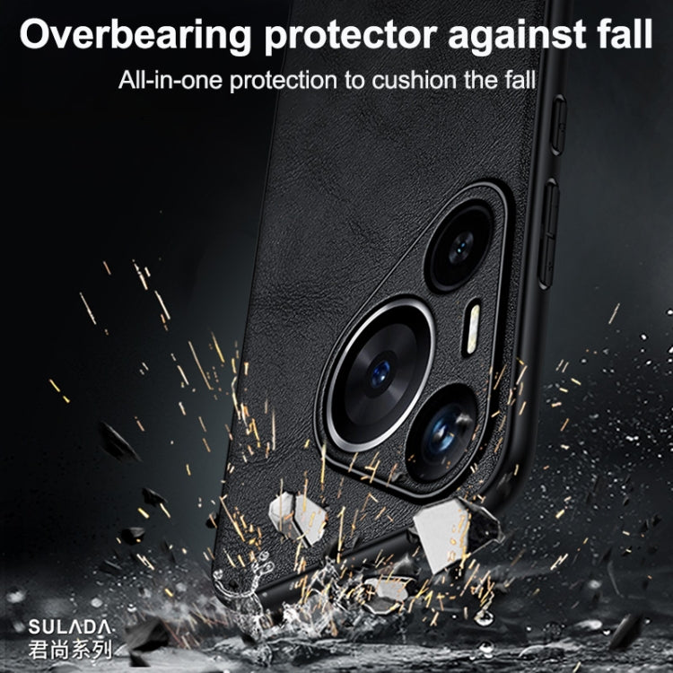 For Huawei Pura 70 SULADA Shockproof TPU Hybrid Handmade Leather Phone Case(Orange) - free shipping - PMC Jewellery - Order now!