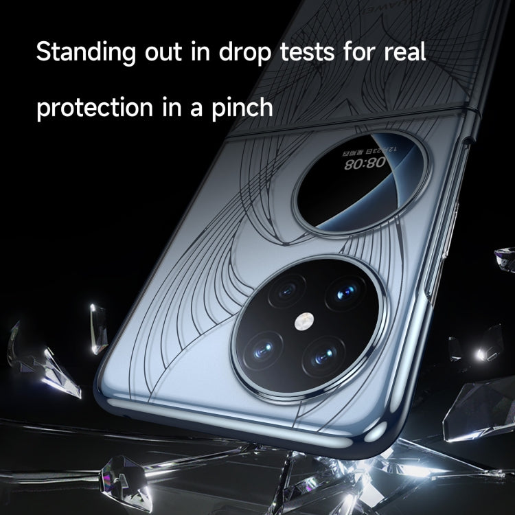 For Huawei Pocket 2 SULADA Electroplated Laser Engraving Texture PC Phone Case(Blue) - Huawei Cases by SULADA | Online Shopping South Africa | PMC TechLife | Buy Now Pay Later Mobicred