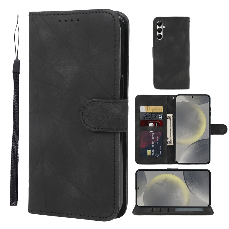 For Samsung Galaxy S24+ / S25+ 5G Skin Feel Geometric Lines Leather Phone Case(Black) - free shipping - PMC Jewellery - Order now!