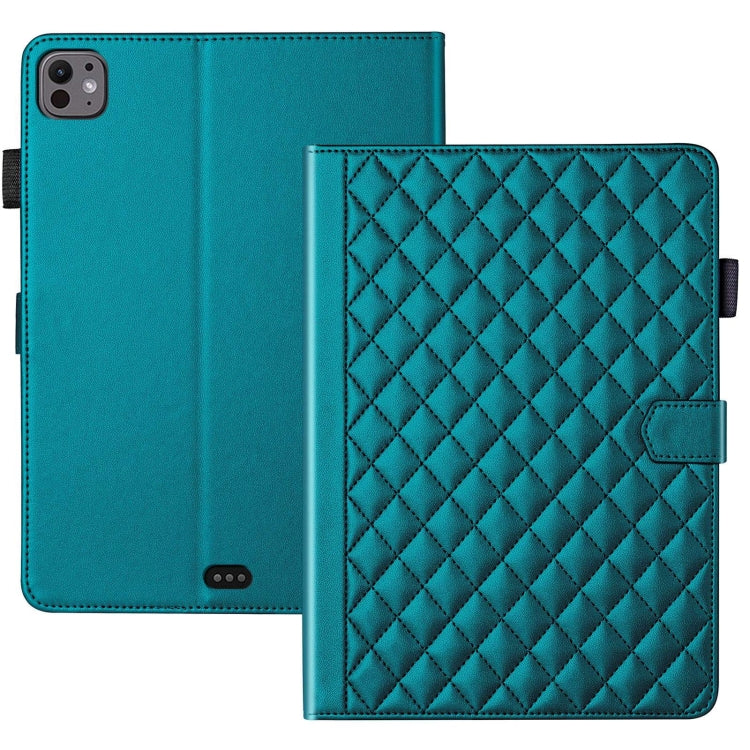 For iPad Pro 13 2024 Rhombus Lattice Leather Smart Tablet Case(Dark Green) - iPad Pro 13 2024 Cases by PMC TechLife | Online Shopping South Africa | PMC TechLife | Buy Now Pay Later Mobicred