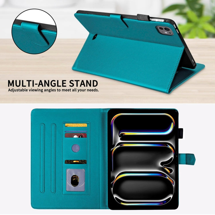 For iPad Pro 13 2024 Rhombus Lattice Leather Smart Tablet Case(Dark Green) - iPad Pro 13 2024 Cases by PMC TechLife | Online Shopping South Africa | PMC TechLife | Buy Now Pay Later Mobicred