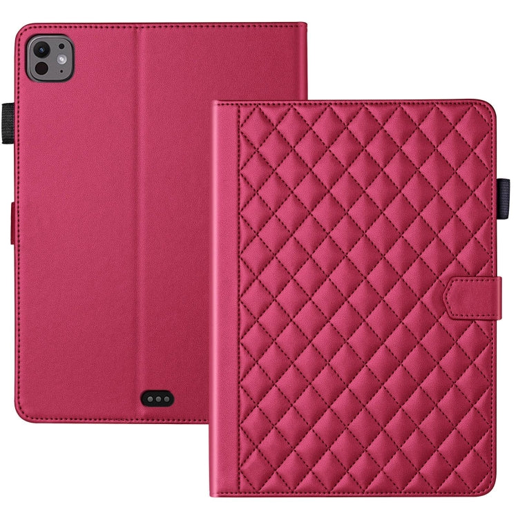 For iPad Pro 11 2024 Rhombus Lattice Leather Smart Tablet Case(Red) - free shipping - PMC TechLife - Order now!