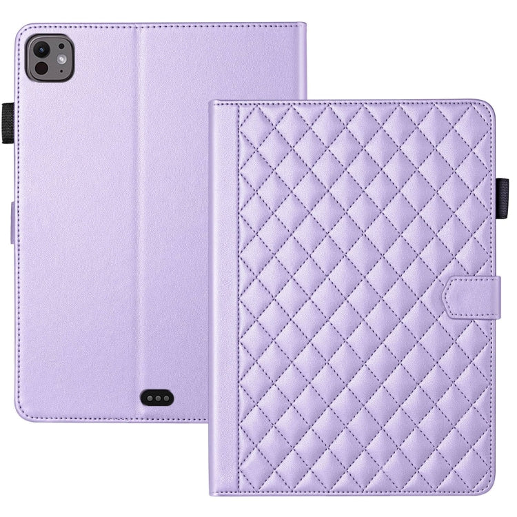 For iPad Pro 11 2024 Rhombus Lattice Leather Smart Tablet Case(Purple) - iPad Pro 11 2024 Cases by PMC TechLife | Online Shopping South Africa | PMC TechLife | Buy Now Pay Later Mobicred
