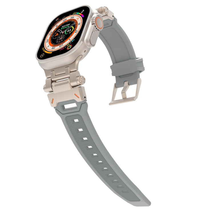 For Apple Watch Ultra 2 49mm Stainless Steel Connector TPU Watch Band(Titanium Grey) - free shipping - PMC TechLife - Order now!