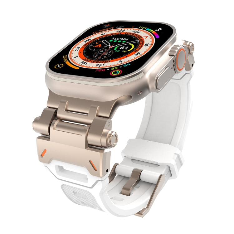 For Apple Watch Ultra 2 49mm Stainless Steel Connector TPU Watch Band(Titanium White) - free shipping - PMC TechLife - Order now!