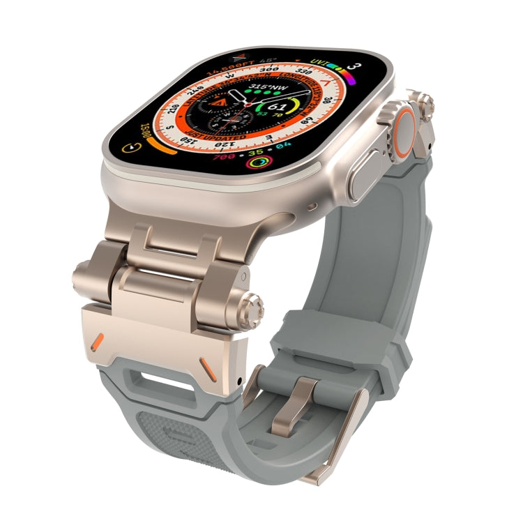 For Apple Watch Ultra 49mm Stainless Steel Connector TPU Watch Band(Titanium Grey) - free shipping - PMC TechLife - Order now!