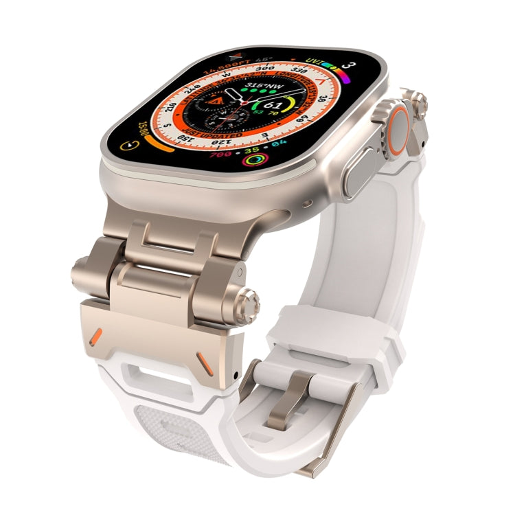 For Apple Watch Series 7 45mm Stainless Steel Connector TPU Watch Band(Titanium Starlight) - free shipping - PMC TechLife - Order now!