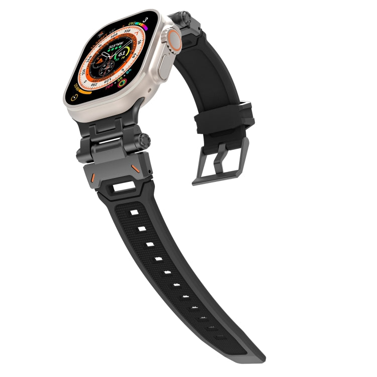 For Apple Watch Series 5 44mm Stainless Steel Connector TPU Watch Band(Black Black) - free shipping - PMC TechLife - Order now!