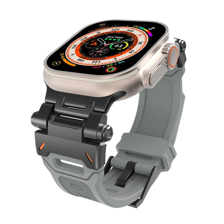 For Apple Watch Series 5 44mm Stainless Steel Connector TPU Watch Band(Black Grey) - free shipping - PMC TechLife - Order now!