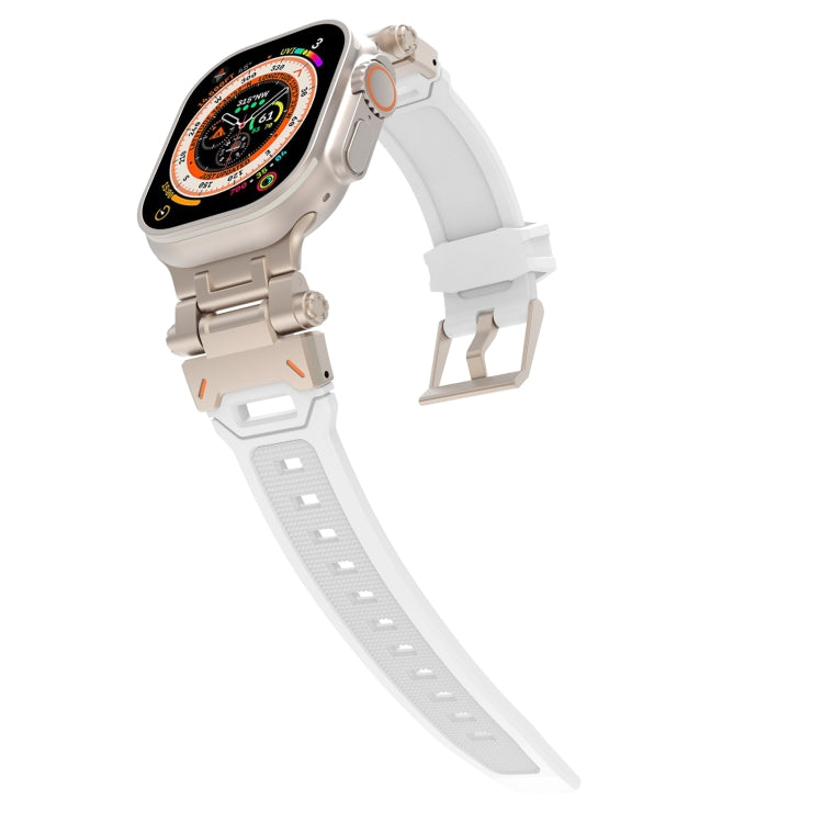 For Apple Watch Series 5 44mm Stainless Steel Connector TPU Watch Band(Titanium White) - free shipping - PMC TechLife - Order now!