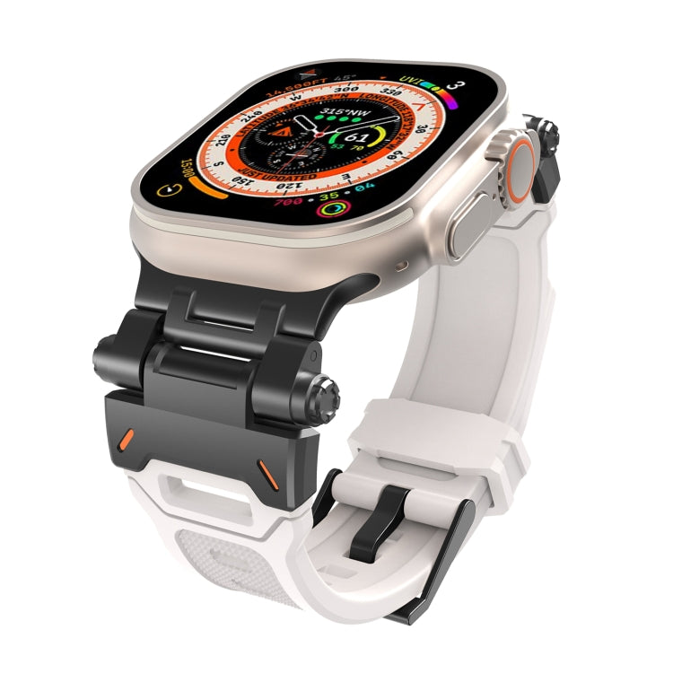 For Apple Watch Series 4 44mm Stainless Steel Connector TPU Watch Band(Black Starlight) - free shipping - PMC TechLife - Order now!