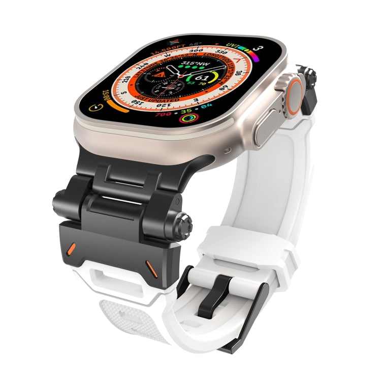 For Apple Watch Series 2 42mm Stainless Steel Connector TPU Watch Band(Black White) - free shipping - PMC TechLife - Order now!