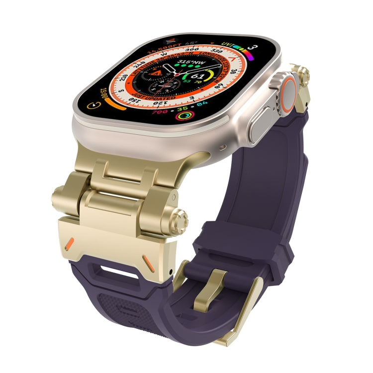 For Apple Watch 42mm Stainless Steel Connector TPU Watch Band(Gold Purple) - free shipping - PMC TechLife - Order now!