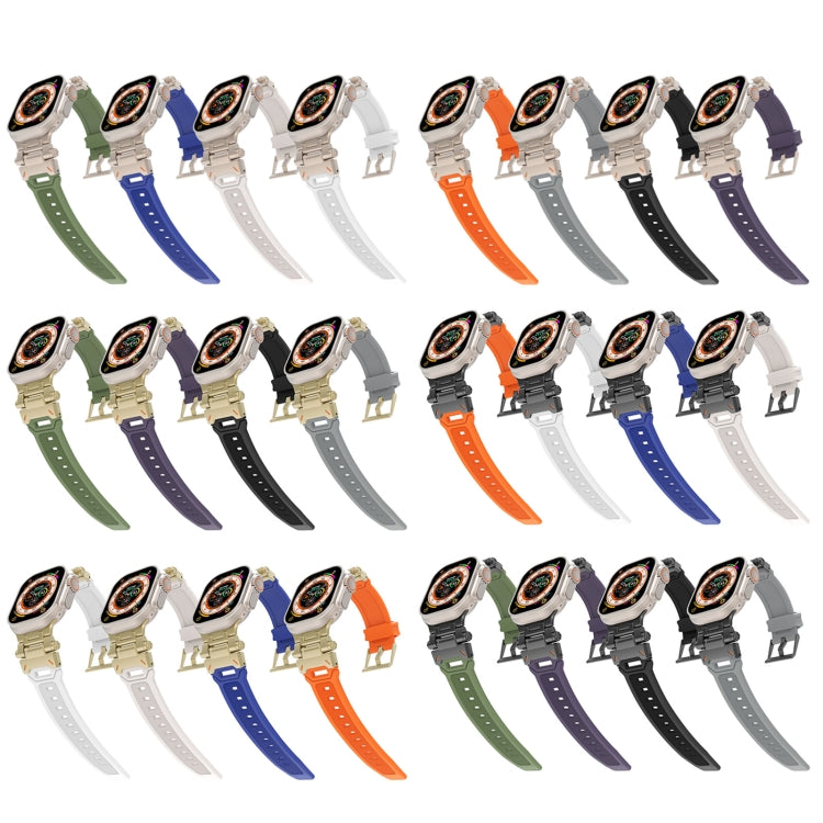 For Apple Watch Series 4 44mm Stainless Steel Connector TPU Watch Band(Black Purple) - free shipping - PMC TechLife - Order now!