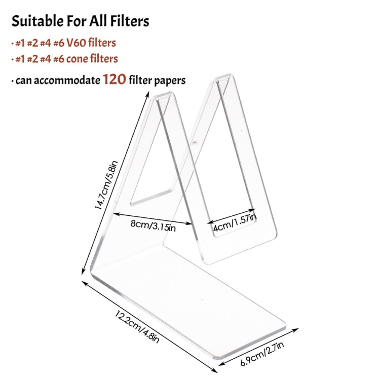 2pcs YX103 Acrylic Coffee Filter Holder(Transparent) - free shipping - PMC TechLife - Order now!