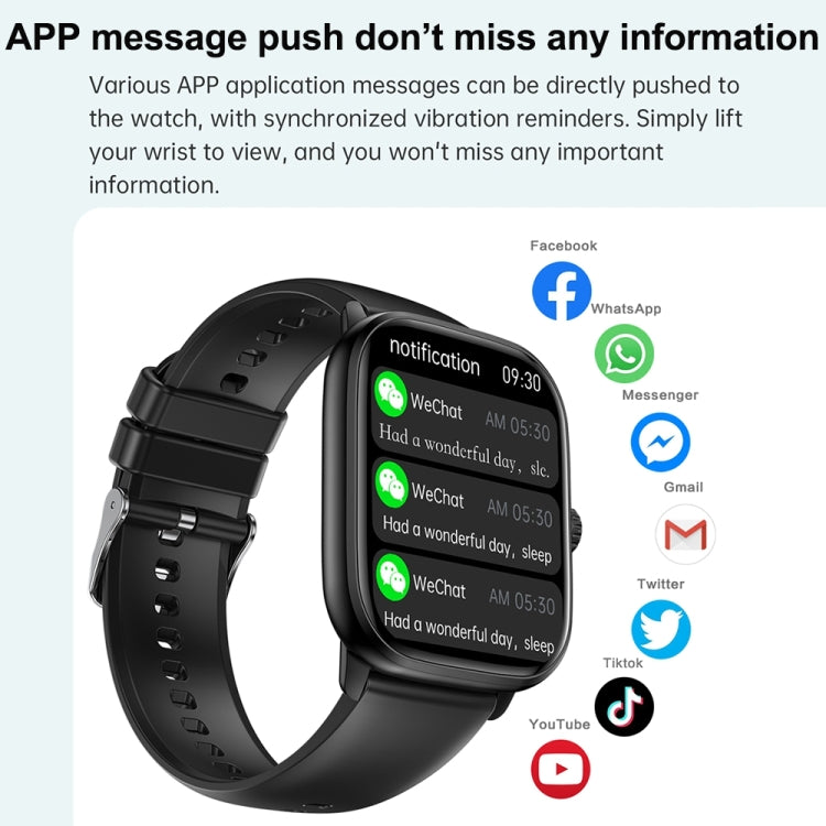 Y80 2.01 inch IPS HD Screen Smart Watch Supports Bluetooth Call / Wellness Tracking(Black) - Smart Watches by PMC TechLife | Online Shopping South Africa | PMC TechLife | Buy Now Pay Later Mobicred