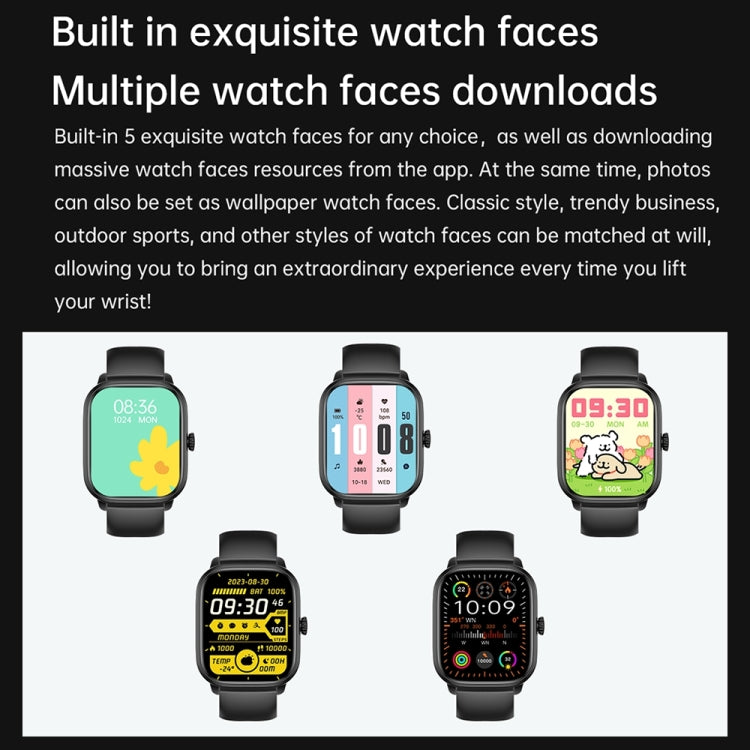 Y80 2.01 inch IPS HD Screen Smart Watch Supports Bluetooth Call / Wellness Tracking(Black) - Smart Watches by PMC TechLife | Online Shopping South Africa | PMC TechLife | Buy Now Pay Later Mobicred