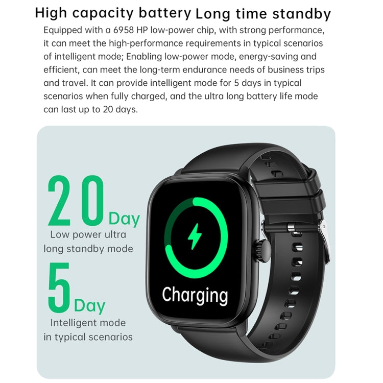 Y80 2.01 inch IPS HD Screen Smart Watch Supports Bluetooth Call / Wellness Tracking(Black) - Smart Watches by PMC TechLife | Online Shopping South Africa | PMC TechLife | Buy Now Pay Later Mobicred