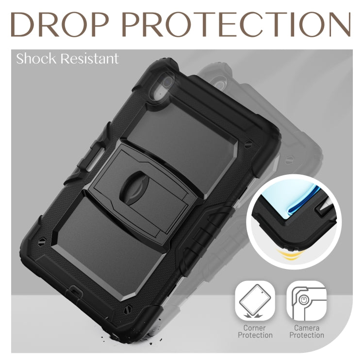 For iPad Air 11 2025 / 2024 Silicone Hydric PC Tablet Case with Shoulder Strap & Holder(Black) - iPad Air 11 2025 / 2024 Cases by PMC TechLife | Online Shopping South Africa | PMC TechLife | Buy Now Pay Later Mobicred