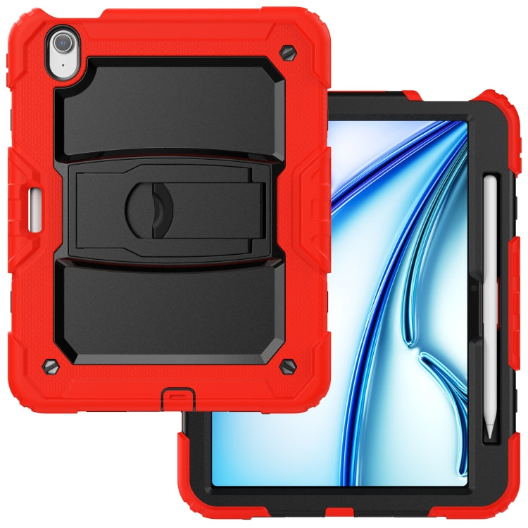 For iPad Air 11 2025 / 2024 Silicone Hydric PC Tablet Case with Shoulder Strap & Holder(Red) - iPad Air 11 2025 / 2024 Cases by PMC TechLife | Online Shopping South Africa | PMC TechLife | Buy Now Pay Later Mobicred
