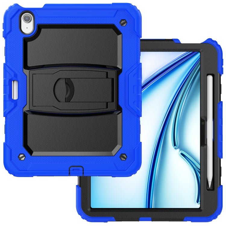 For iPad Air 11 2025 / 2024 Silicone Hydric PC Tablet Case with Shoulder Strap & Holder(Blue) - iPad Air 11 2025 / 2024 Cases by PMC TechLife | Online Shopping South Africa | PMC TechLife | Buy Now Pay Later Mobicred