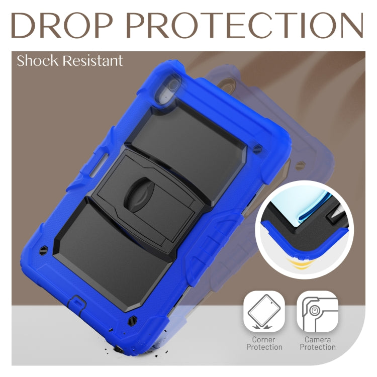 For iPad Air 11 2025 / 2024 Silicone Hydric PC Tablet Case with Shoulder Strap & Holder(Blue) - iPad Air 11 2025 / 2024 Cases by PMC TechLife | Online Shopping South Africa | PMC TechLife | Buy Now Pay Later Mobicred