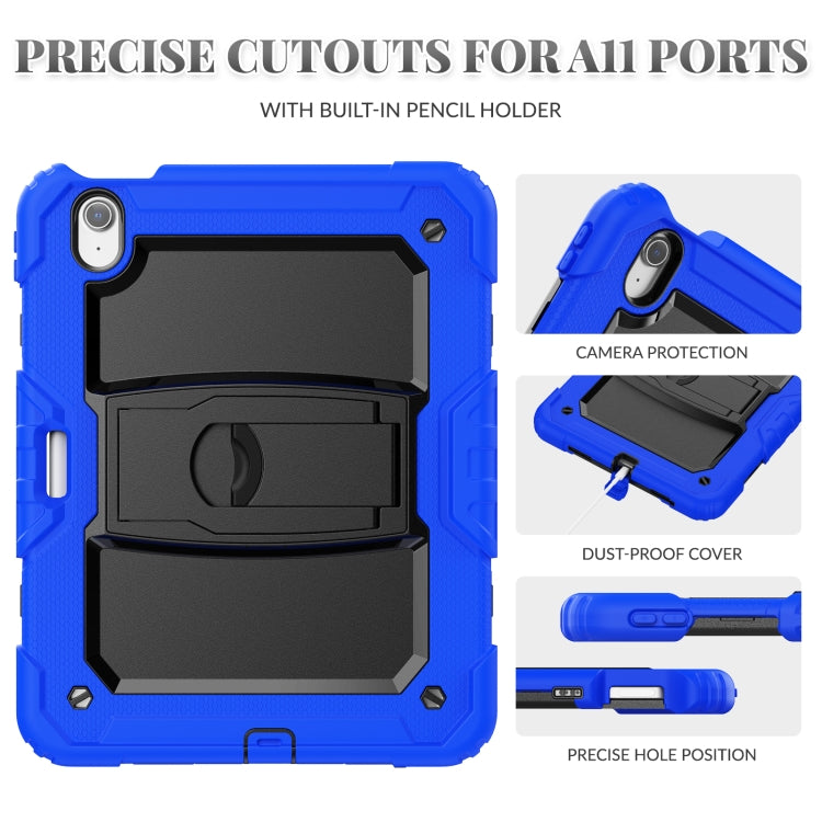 For iPad Air 11 2025 / 2024 Silicone Hydric PC Tablet Case with Shoulder Strap & Holder(Blue) - iPad Air 11 2025 / 2024 Cases by PMC TechLife | Online Shopping South Africa | PMC TechLife | Buy Now Pay Later Mobicred